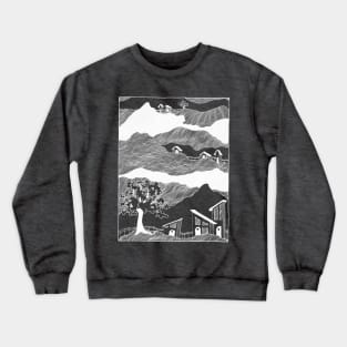 Little houses - chalkboard, mountains travel, outdoors Crewneck Sweatshirt